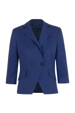 Дамско двуредно ленено сако 169-4 индиго синьо – преден изглед | Aleta Parizi