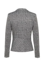 Дамско сако с остър ревер и срязване в талията, плат каре - Image 3