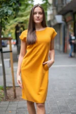 Ретро рокля с джобове - Image 2