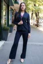 Класическо вталено сако, тъмносиньо - Image 12