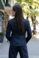 Класическо вталено сако, тъмносиньо - Image 14