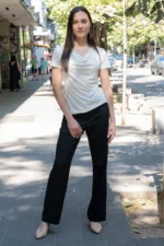 Трикотажна блуза с гръцко деколте - Image 2