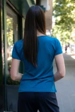 Трикотажна дамска блуза с къс ръкав - Image 2