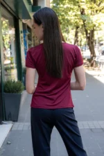 Трикотажна дамска блуза с къс ръкав - Image 2