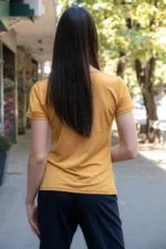 Трикотажна дамска блуза с къс ръкав и „гръцко” деколте - Image 2