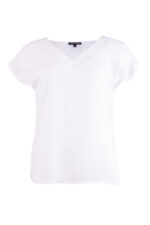 Дамска блуза с къс ръкав и шпиц деколте - Image 3