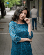 Дамска рокля от дантела с 3/4 ръкав и цип - Image 5