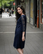 Дамска рокля от дантела с 3/4 ръкав и цип - Image 2