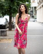 Дамска рокля от шифон, с презрамки