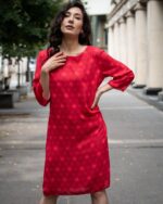 Дамска рокля с 3/4 ръкав и цип - Image 2