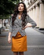 Дамска рокля с къс ръкав и набор на талията - Image 8