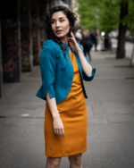 Дамска рокля с къс ръкав и набор на талията - Image 4