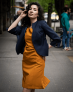 Дамска рокля с къс ръкав и набор на талията - Image 6