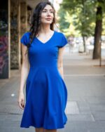 Дамска рокля с лодка деколте и А-образен силует - Image 2