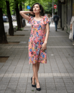 Дамска рокля със свободен силует и чупки на ръкава - Image 2