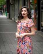 Дамска рокля със свободен силует и чупки на ръкава - Image 3