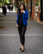 Дамски костюм от дамско сако с едно копче и тесен дамски панталон - Image 3