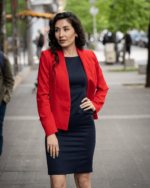 Дамски костюм от женствено късо болеро и вталена женствена рокля - Image 3