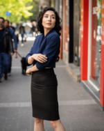 Дамски костюм от късо болеро със 7/8-ми ръкав и класическа права пола - Image 6