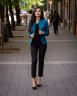 Дамски костюм от дамско сако с едно копче и тесен дамски панталон - Image 3