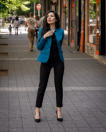 Дамски костюм от дамско сако с едно копче и тесен дамски панталон - Image 4