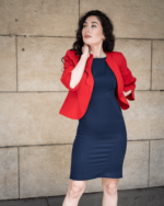 Дамски костюм от женствено късо болеро и вталена женствена рокля - Image 2