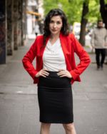 Дамски костюм от Късо болеро без ревери и класическа права пола - Image 8