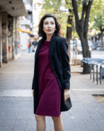 Дамско класическо вталено палто с ревери - Image 3