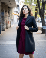 Дамско класическо вталено палто с ревери