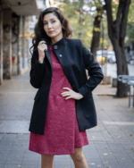 Дамско палто с голям външен джоб с капак и скрито закопчаване - Image 2