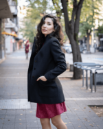 Дамско палто с голям външен джоб с капак и скрито закопчаване - Image 3