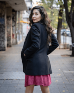 Дамско палто с голям външен джоб с капак и скрито закопчаване - Image 4