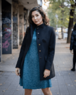 Дамско палто с голям външен джоб с капак и скрито закопчаване - Image 6