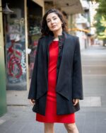 Дамско палто с подвижен шал - Image 2