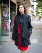 Дамско палто с подвижен шал - Image 3