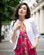 Комбинация от късо болеро със 7/8-ми ръкав и дамска рокля от шифон - Image 2