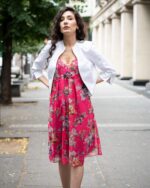 Комбинация от късо болеро със 7/8-ми ръкав и дамска рокля от шифон - Image 5