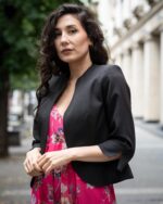 Комбинация от късо болеро със 7/8-ми ръкав и дамска рокля от шифон - Image 3