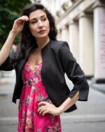 Комбинация от късо болеро със 7/8-ми ръкав и дамска рокля от шифон - Image 4