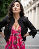 Комбинация от късо болеро със 7/8-ми ръкав и дамска рокля от шифон - Image 5