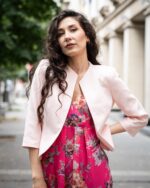 Комбинация от късо болеро без ревери и дамска рокля от шифон - Image 2