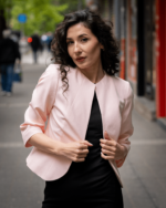 Дамски костюм от късо болеро без ревери и вталена женствена рокля - Image 2