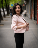 Дамски костюм от късо болеро без ревери и вталена женствена рокля - Image 3