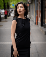 Дамски костюм от късо болеро без ревери и вталена женствена рокля - Image 8