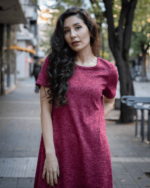 Разкроена дамска рокля с къв ръкав - Image 3