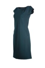 Ретро рокля с джобове и малка поло яка, с трапецовиден силует - Image 7