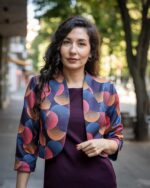 Ретро рокля с джобове и с трапецовиден силует - Image 5