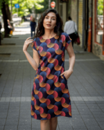 Ретро рокля с джобове и трапецовиден силует - Image 5