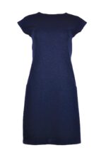 Рокля с джобове и трапецовиден силует от трико с щампа - Image 4