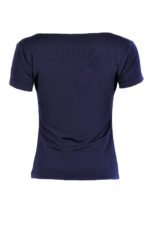 Трикотажна дамска блуза с къс ръкав и гръцко деколте - Image 4